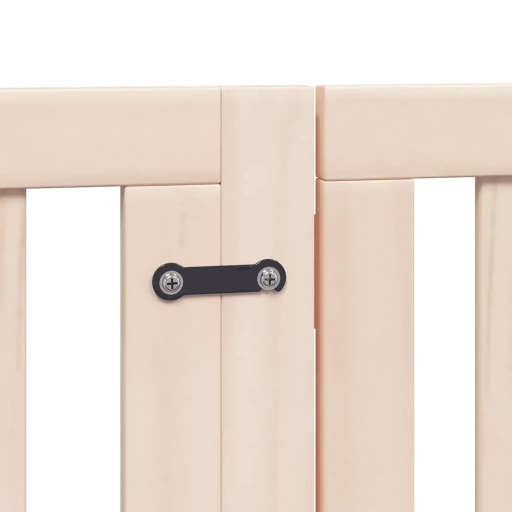 Dog Gate Foldable 9 Panels 450cm Poplar Wood Pet Safety Barrier