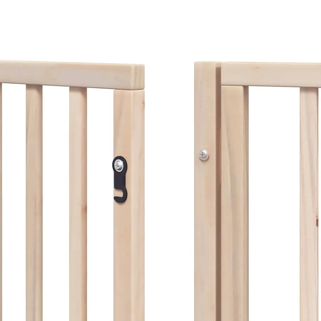 Dog Gate Foldable 9 Panels 450cm Poplar Wood Pet Safety Barrier