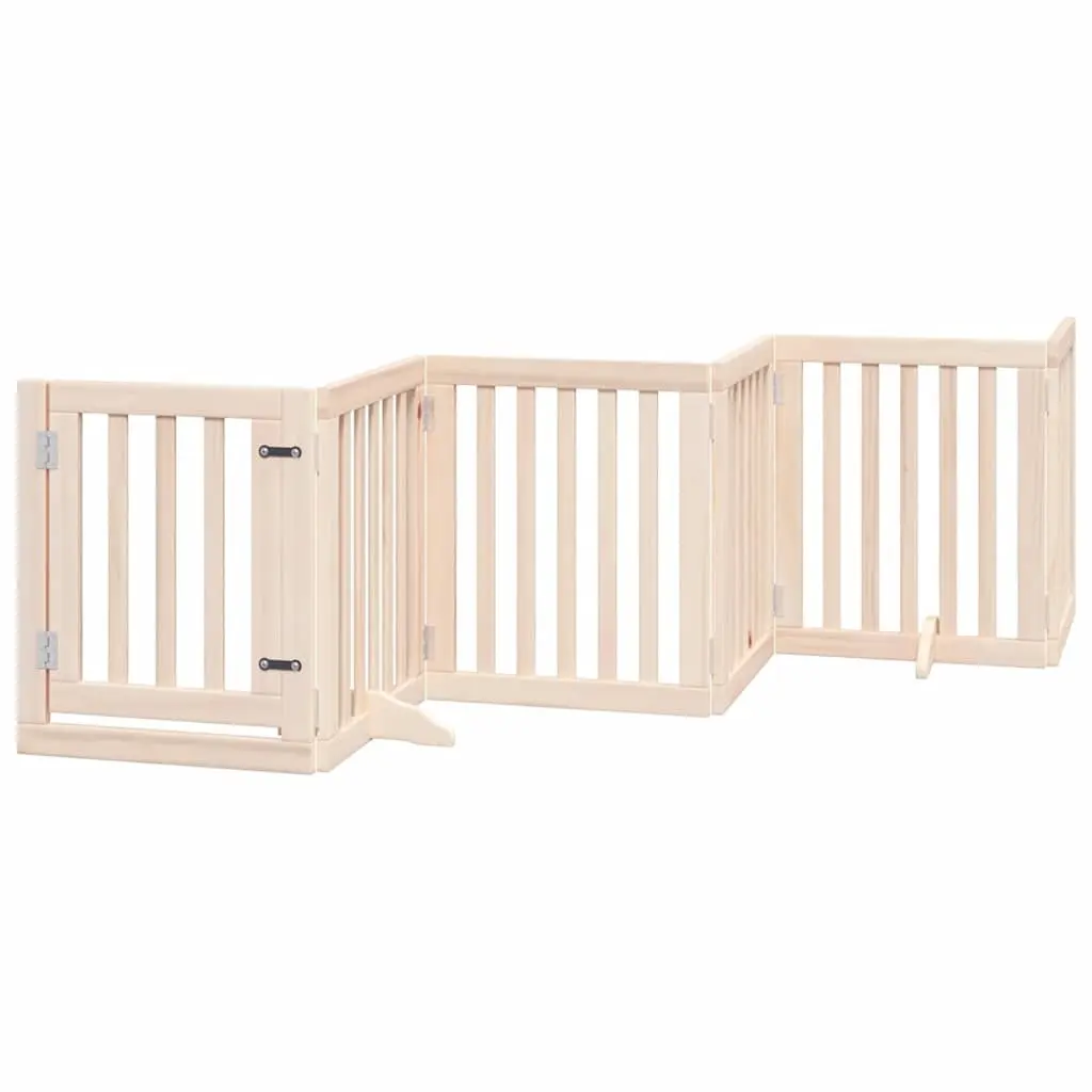 Dog Gate Foldable 15 Panels 750cm Poplar Wood Pet Safety Barrier