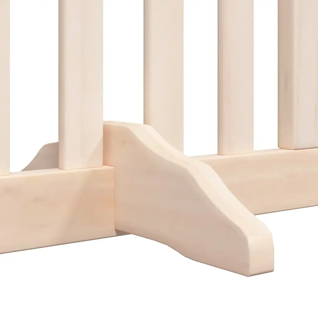 Pet Safety Barrier Folding 6 Panel Dog Gate with Lockable Door Poplar Wood Brown