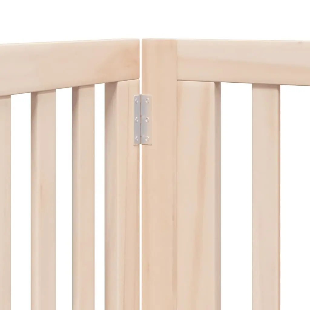 Dog Gate Foldable 8 Panels 640cm Poplar Wood Safety Barrier with Door Lock