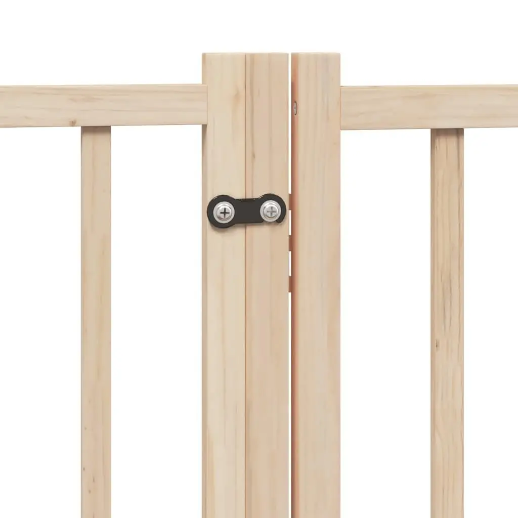 Dog Gate Foldable 9 Panels 450 cm Poplar Wood Pet Safety Barrier