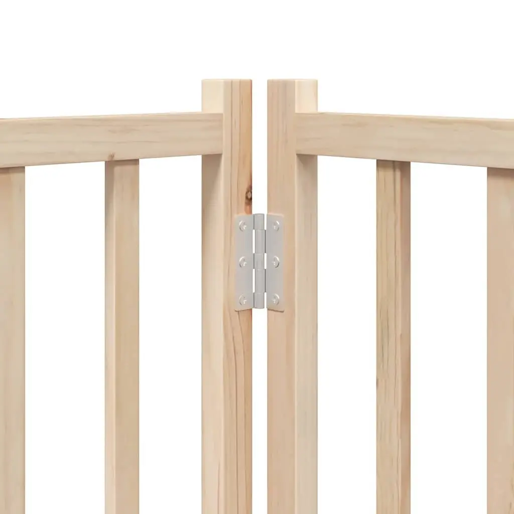 Dog Gate Foldable 9 Panels 450 cm Poplar Wood Pet Safety Barrier