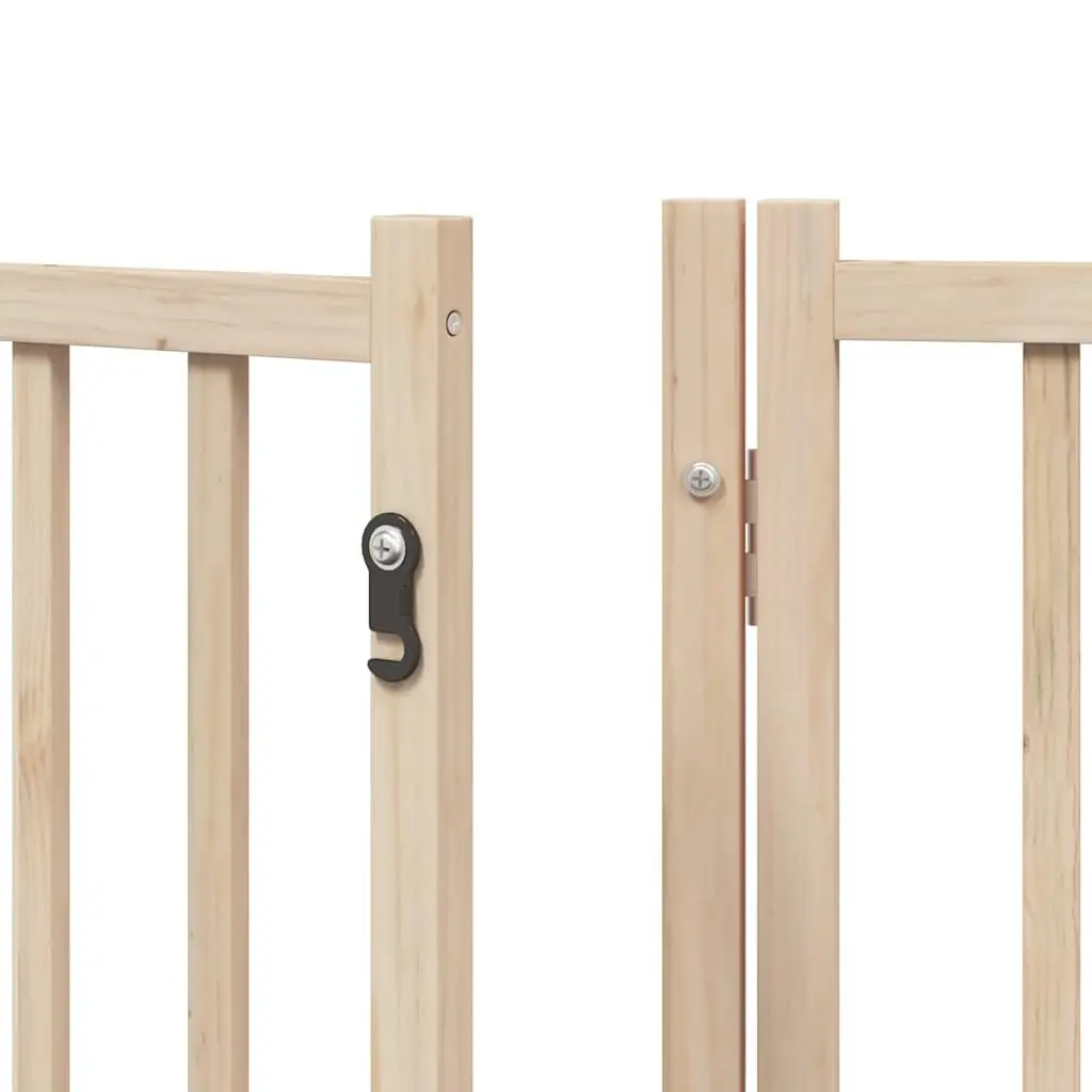 Dog Gate Foldable 9 Panels 450 cm Poplar Wood Pet Safety Barrier