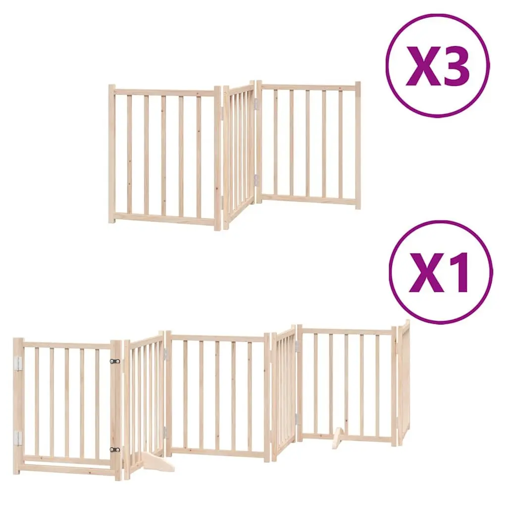Dog Gate Foldable 15 Panels 750cm Poplar Wood Pet Safety Barrier