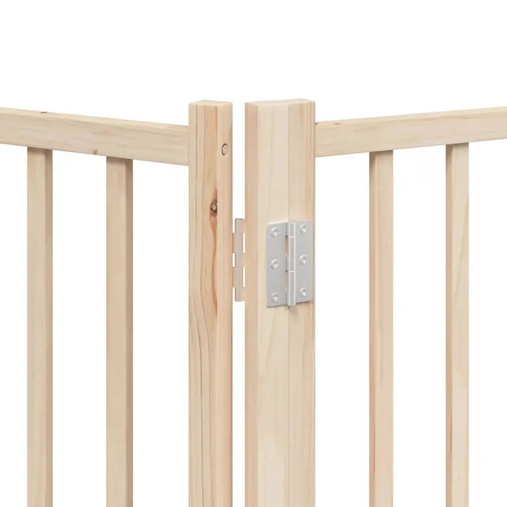 Dog Gate Foldable 15 Panels 750cm Poplar Wood Pet Safety Barrier