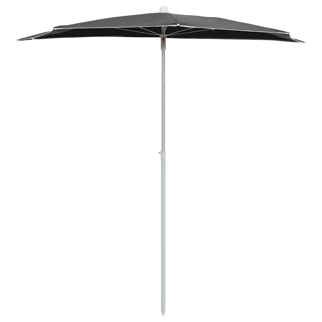 Half Round Garden Parasol UV Protective Polyester Cover 180x90 cm Anthracite