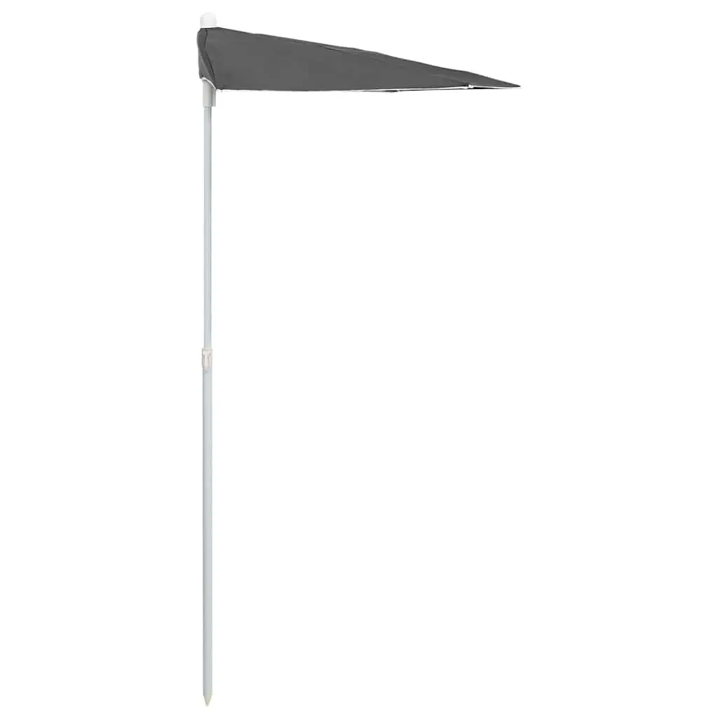 Half Round Garden Parasol UV Protective Polyester Cover 180x90 cm Anthracite