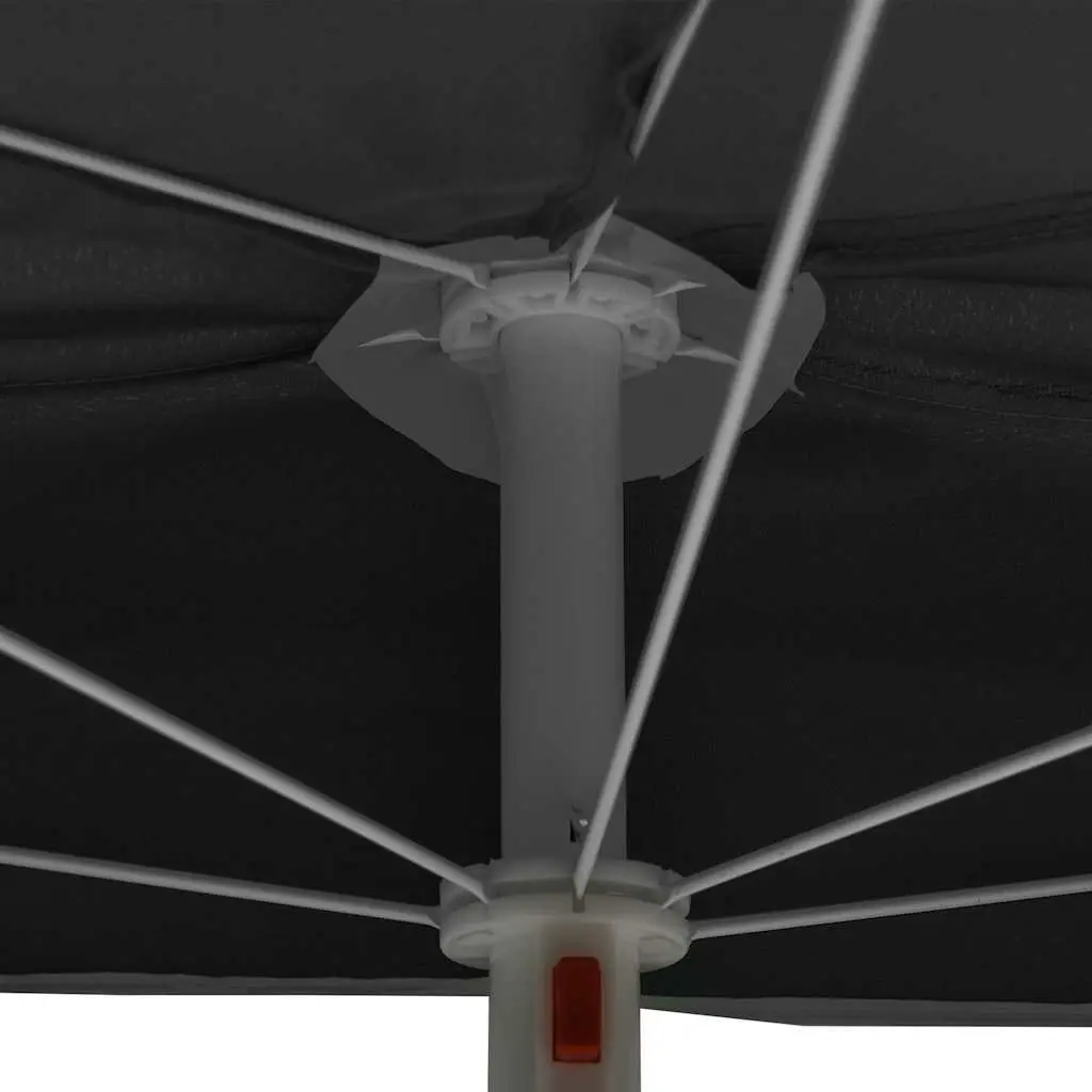 Half Round Garden Parasol UV Protective Polyester Cover 180x90 cm Anthracite