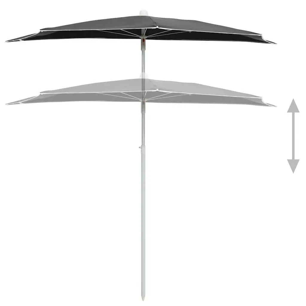 Half Round Garden Parasol UV Protective Polyester Cover 180x90 cm Anthracite