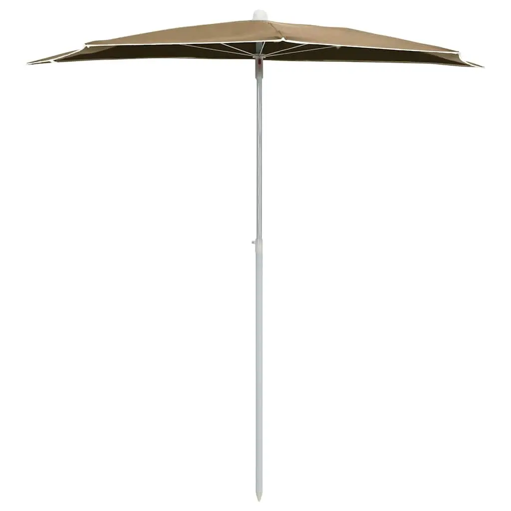 Half Round Garden Parasol UV Protective Polyester Cover Taupe 180 x 90 cm