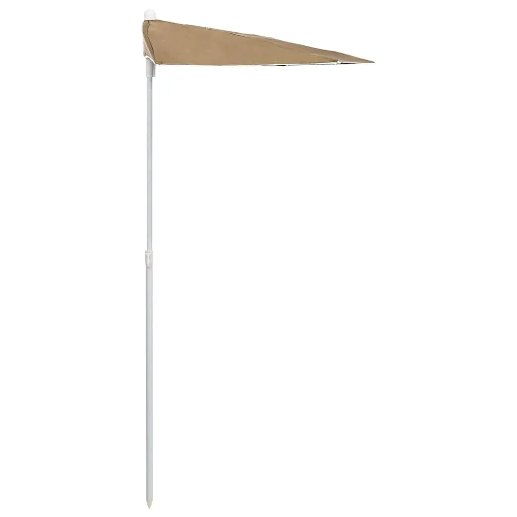 Half Round Garden Parasol UV Protective Polyester Cover Taupe 180 x 90 cm