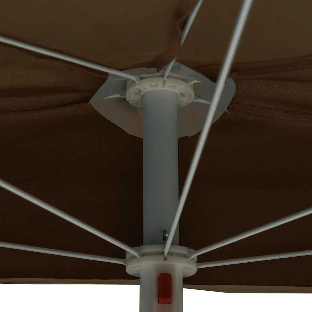 Half Round Garden Parasol UV Protective Polyester Cover Taupe 180 x 90 cm