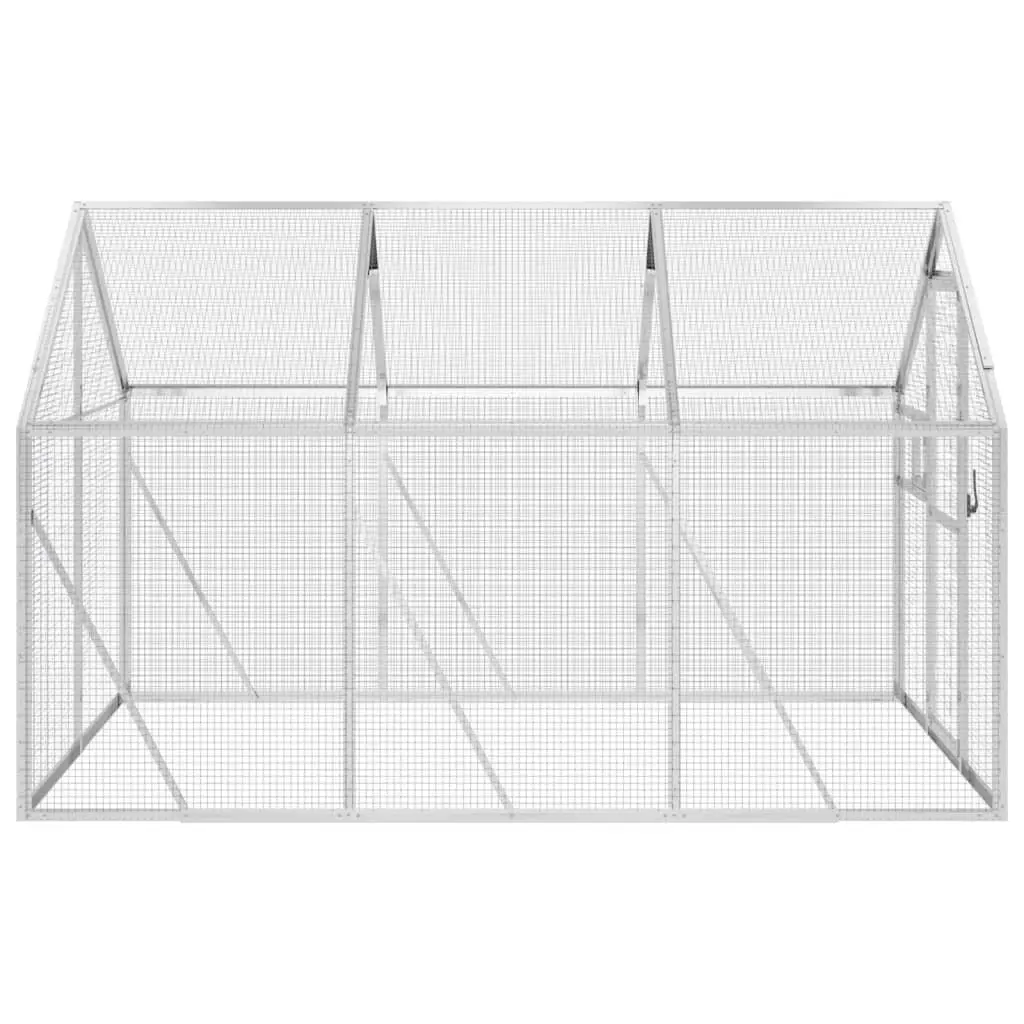 Bird Aviary Spacious Silver Aluminium Frame Wire Mesh Cage 1.79x3x1.85m