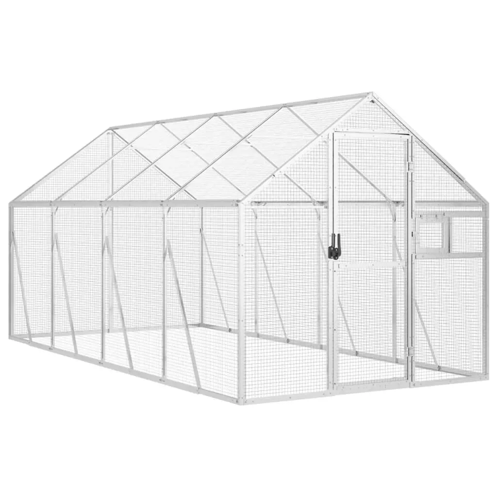 Aviary Bird Cage Silver Outdoor Enclosure 1.79x4x1.85m