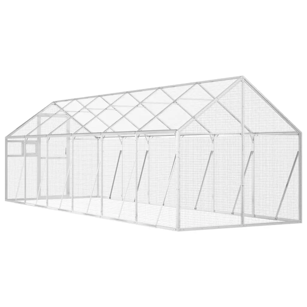 Aluminium Bird Aviary Large Flight Cage 1.79x6x1.85m with Wire Mesh Door Window