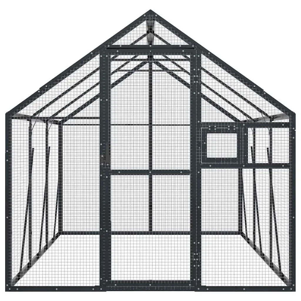 Bird Aviary Anthracite Aluminium Frame Wire Mesh Large Outdoor Cage Parrot