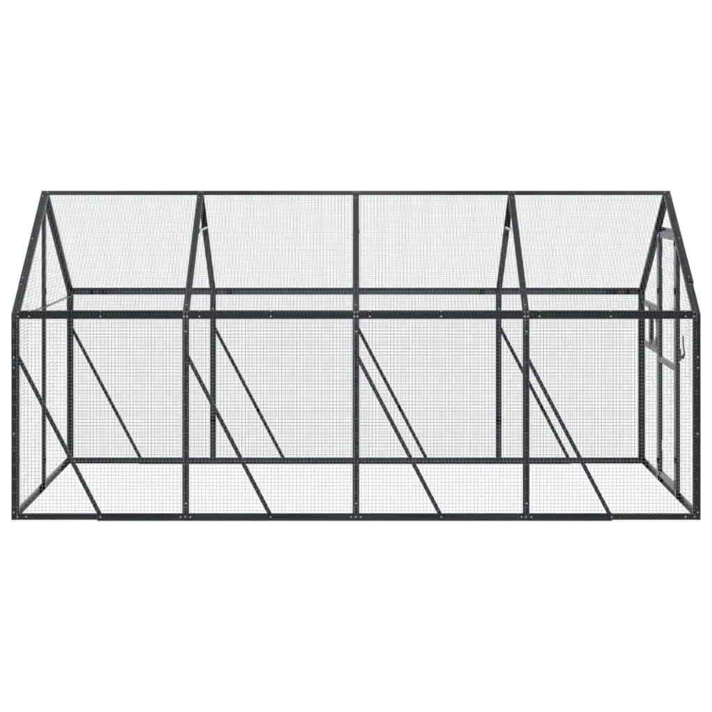 Bird Aviary Anthracite Aluminium Frame 1.79m x 4m x 1.85m Wire Mesh Outdoor Indoor Pet Cage
