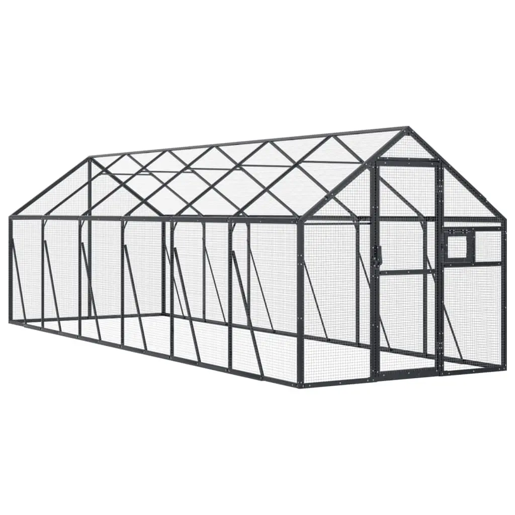 Bird Aviary Anthracite Aluminium Frame Wire Mesh 1.79x6x1.85 m