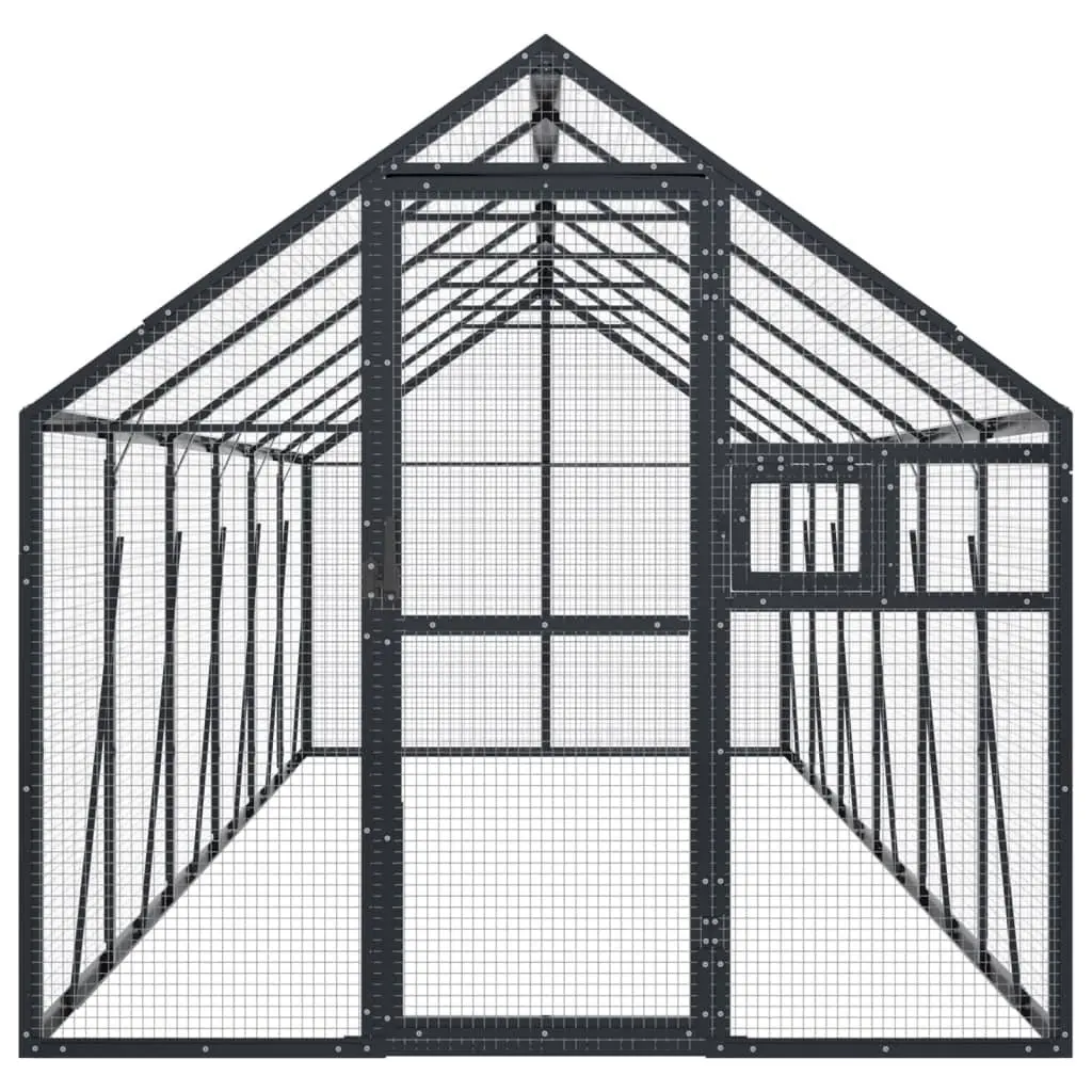 Bird Aviary Anthracite Aluminium Frame Wire Mesh 1.79x6x1.85 m