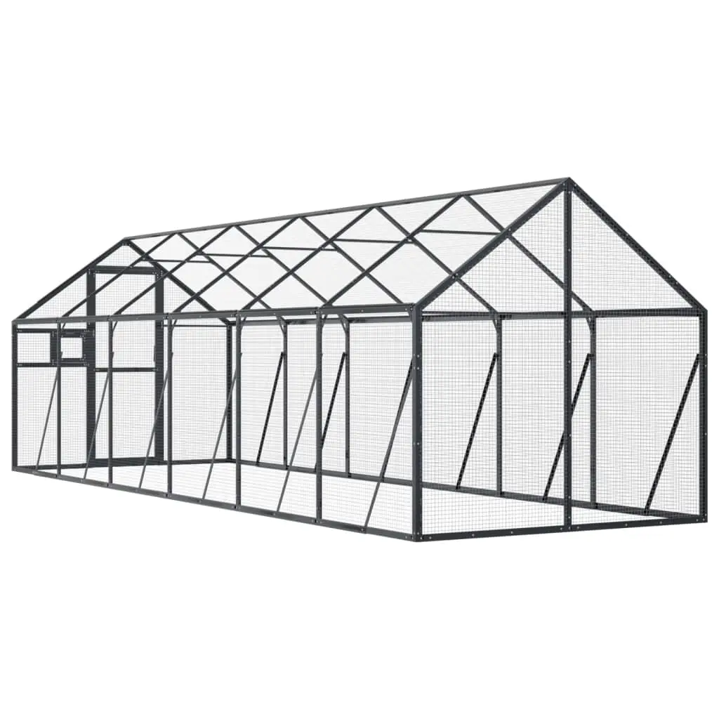 Bird Aviary Anthracite Aluminium Frame Wire Mesh 1.79x6x1.85 m