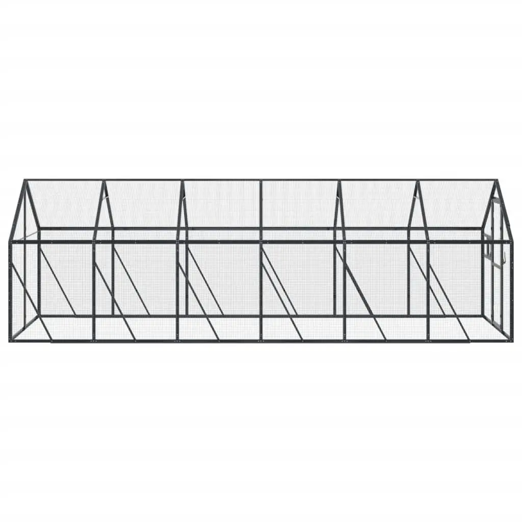 Bird Aviary Anthracite Aluminium Frame Wire Mesh 1.79x6x1.85 m
