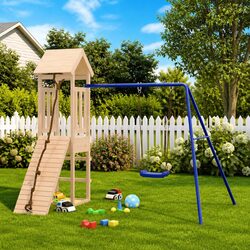 Outdoor Playset Swing Set Climbing Frame Sandbox Children Backyard Play