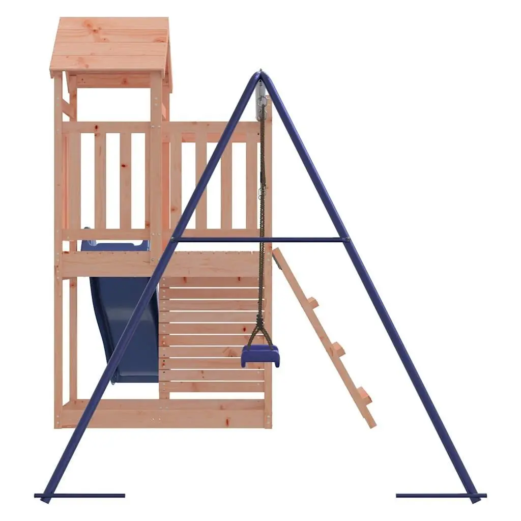 Wooden Outdoor Playset Multi-Activity Climbing Frame Slide Swing Rockwall Sandbox 90 cm