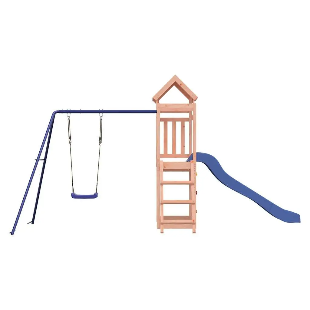 Wooden Outdoor Playset Multi-Activity Climbing Frame Slide Swing Rockwall Sandbox 90 cm