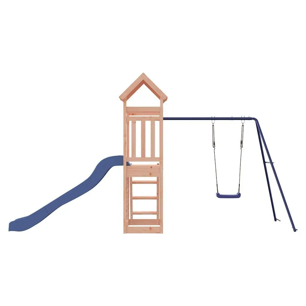 Wooden Outdoor Playset Multi-Activity Climbing Frame Slide Swing Rockwall Sandbox 90 cm