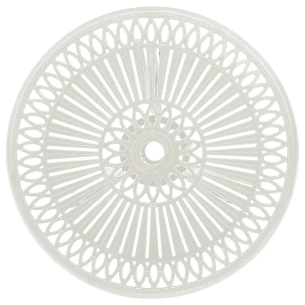 Garden Table Cast Aluminium White 62cm for Outdoor Patio Furniture
