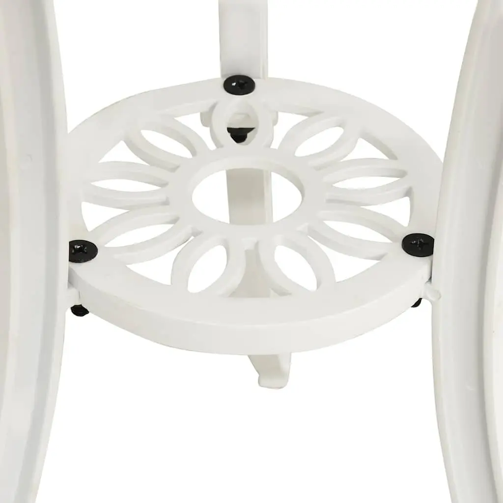 Garden Table Cast Aluminium White 62cm for Outdoor Patio Furniture