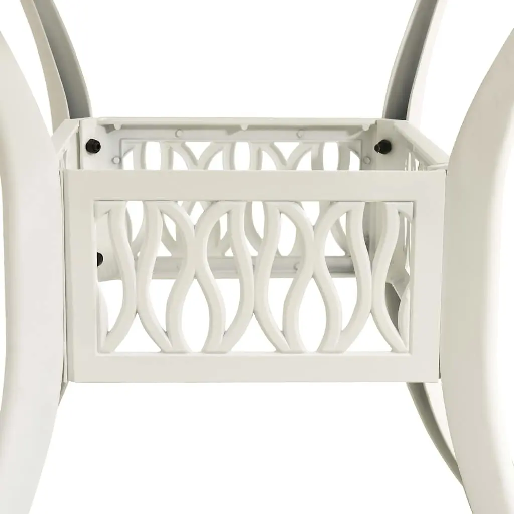 White Garden Table with Stable Cast Aluminium Frame