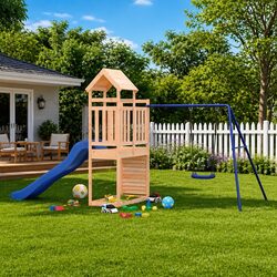 Children's Wooden Playset with Climbing Frame, Slide & Swing