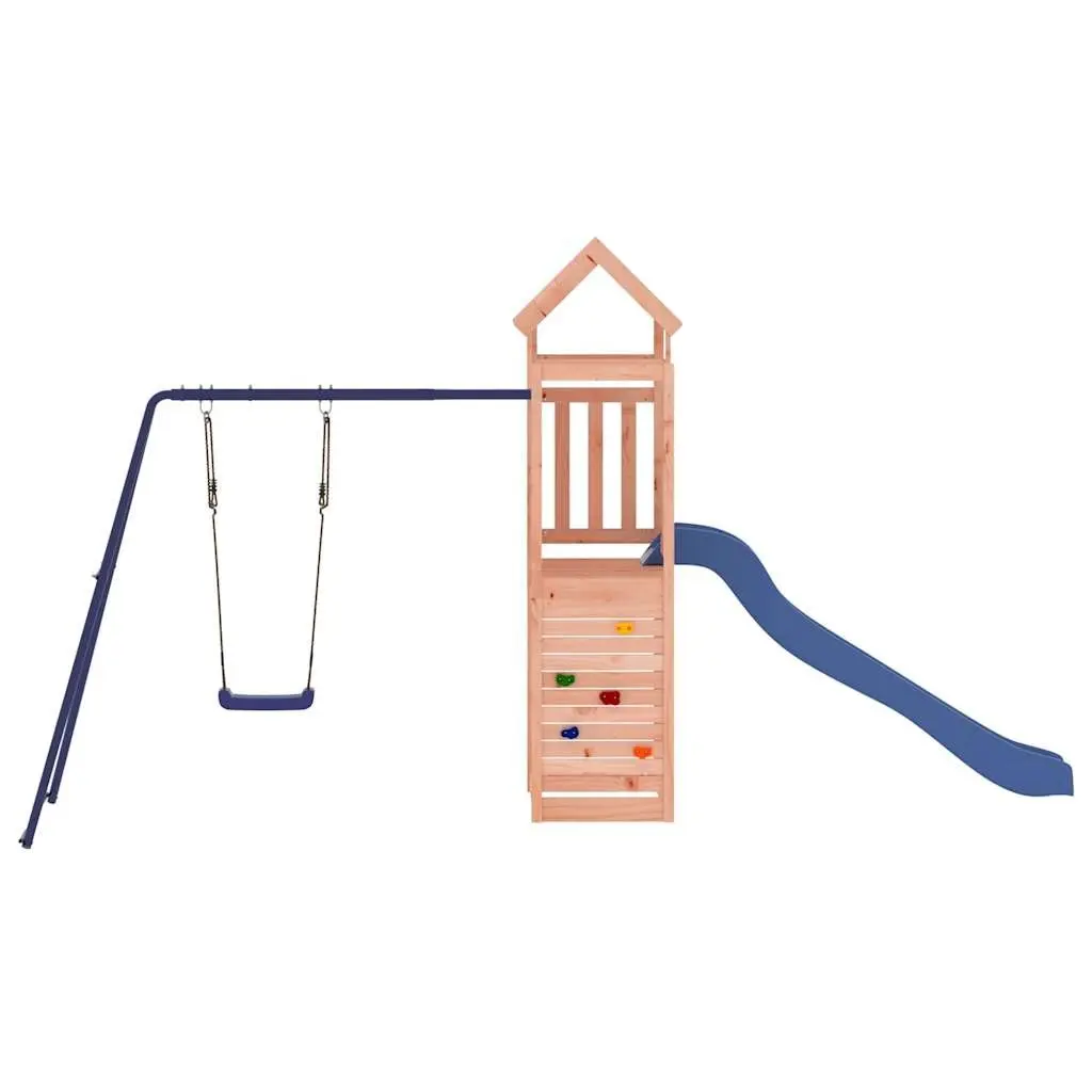 Wooden Outdoor Playset Climbing Frame Slide Swing Sandbox Multi-Activity 90cm