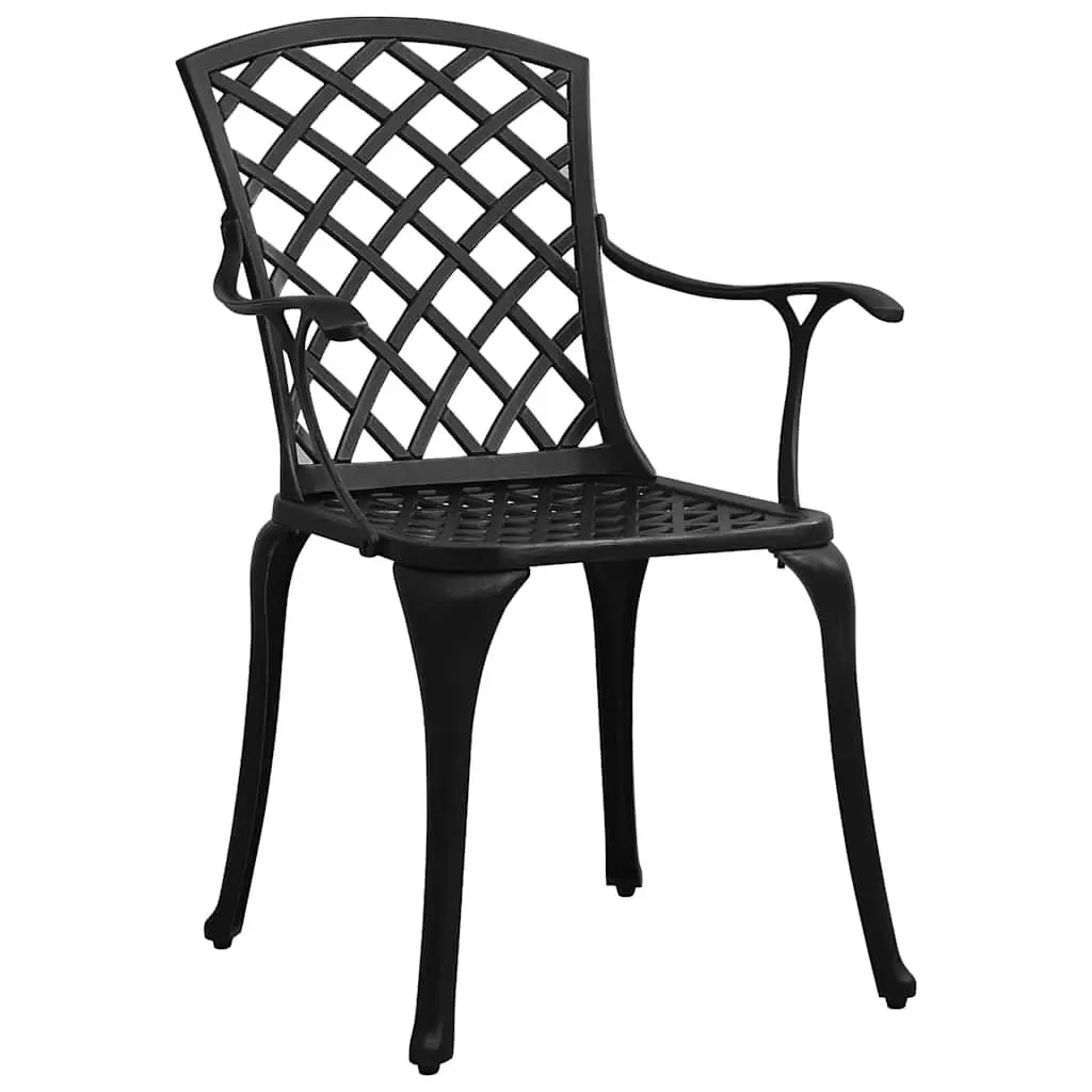 Bistro Set Cast Aluminium Black 3 Piece Outdoor Garden Furniture