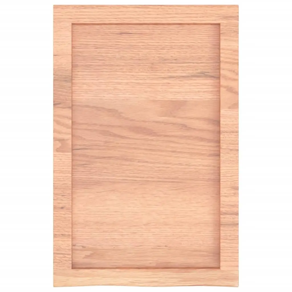 Bathroom Countertop Solid Oak Wood 40x60x4 cm Brown Varnished Live Edge