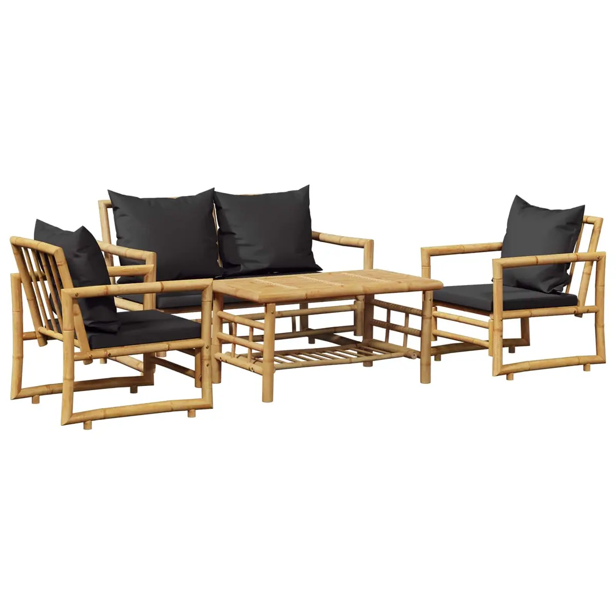 Garden Lounge Set Bamboo Outdoor Furniture 4 Piece