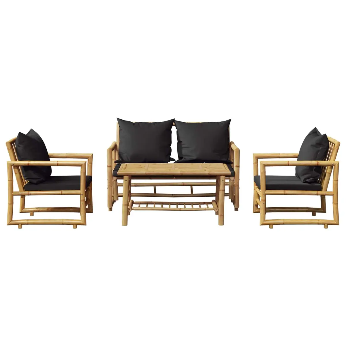 Garden Lounge Set Bamboo Outdoor Furniture 4 Piece