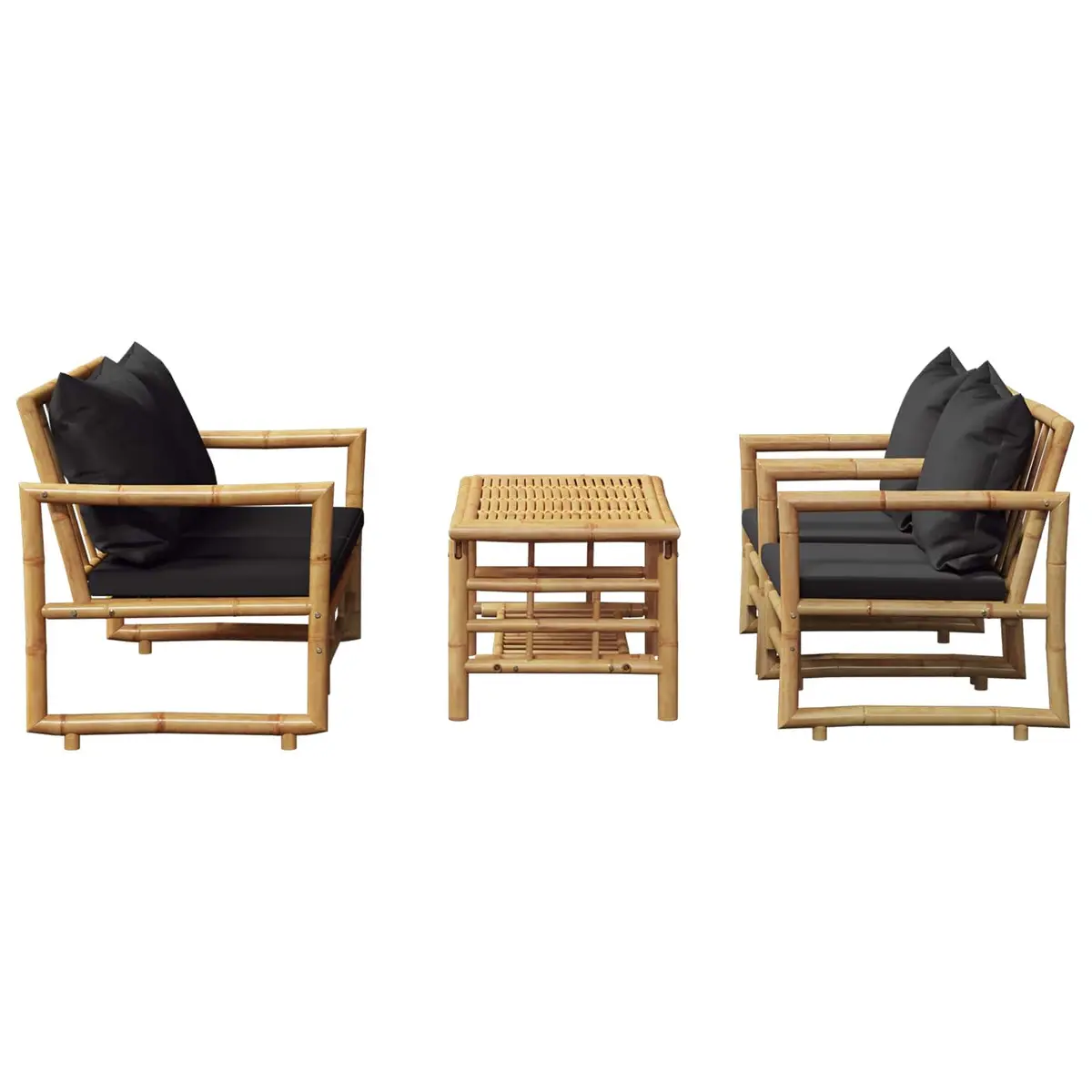 Garden Lounge Set Bamboo Outdoor Furniture 4 Piece