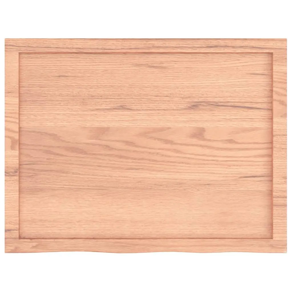 Bathroom Countertop Solid Oak Wood Live Edge 80x60cm Varnished