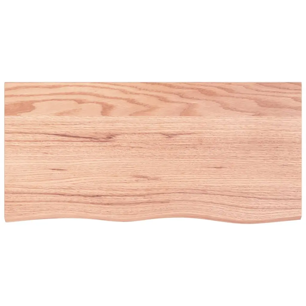 Bathroom Countertop Handmade Solid Oak Wood Light Brown Varnished 100x50cm