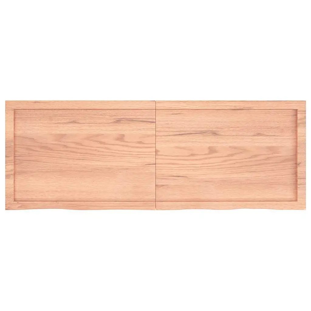 Bathroom Countertop Worktop Brown Solid Oak Wood 140x50x6 cm Treated Vanity Top
