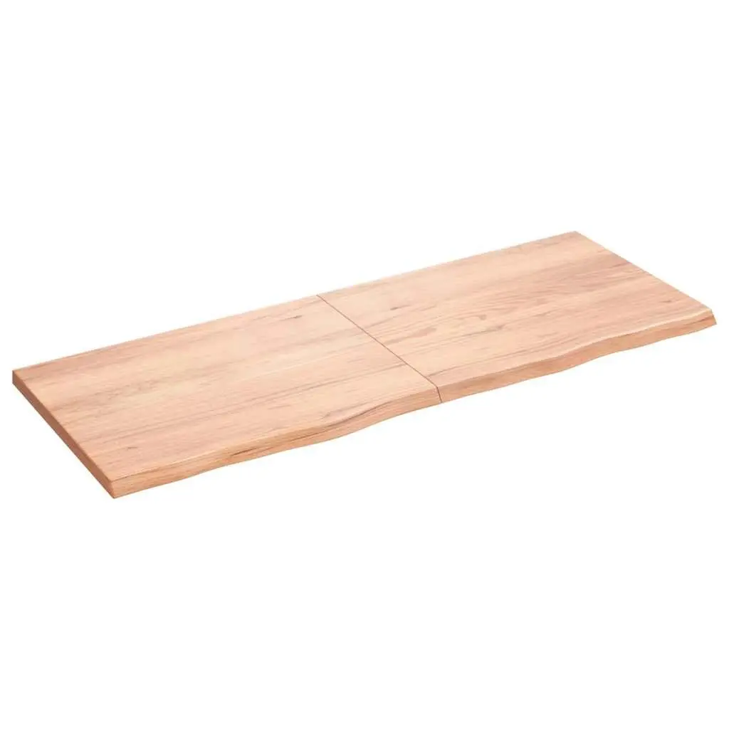 Solid Oak Wood Bathroom Countertop Handmade 160x60x4cm Brown Varnished Worktop