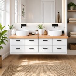Bathroom Countertop Solid Wood 180x50x6 cm Brown Vanity Top Worktop Shelf