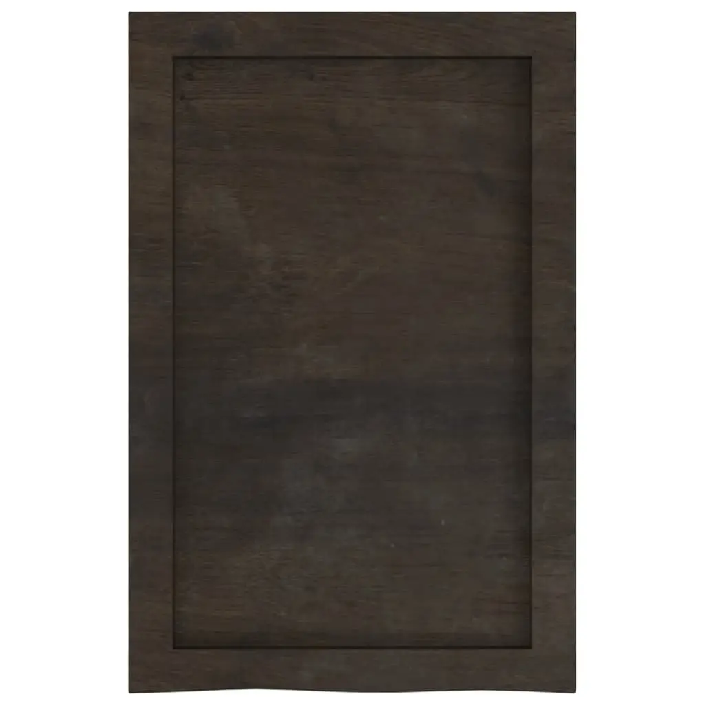 Bathroom Countertop Solid Oak Wood Handmade Live Edge 40x60x4cm Dark Treated Surface