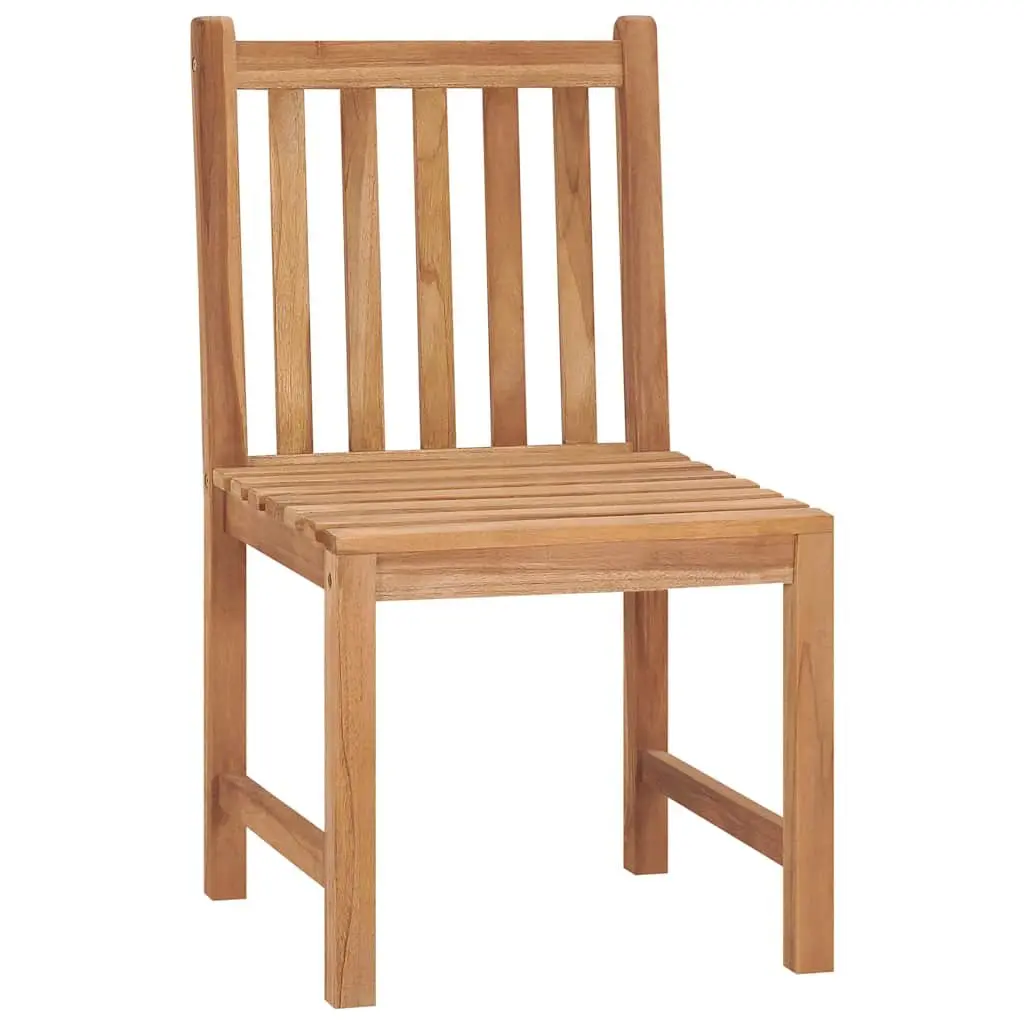 Outdoor Garden Chairs Teak Wood Weather Resistant Set 2 pcs Brown