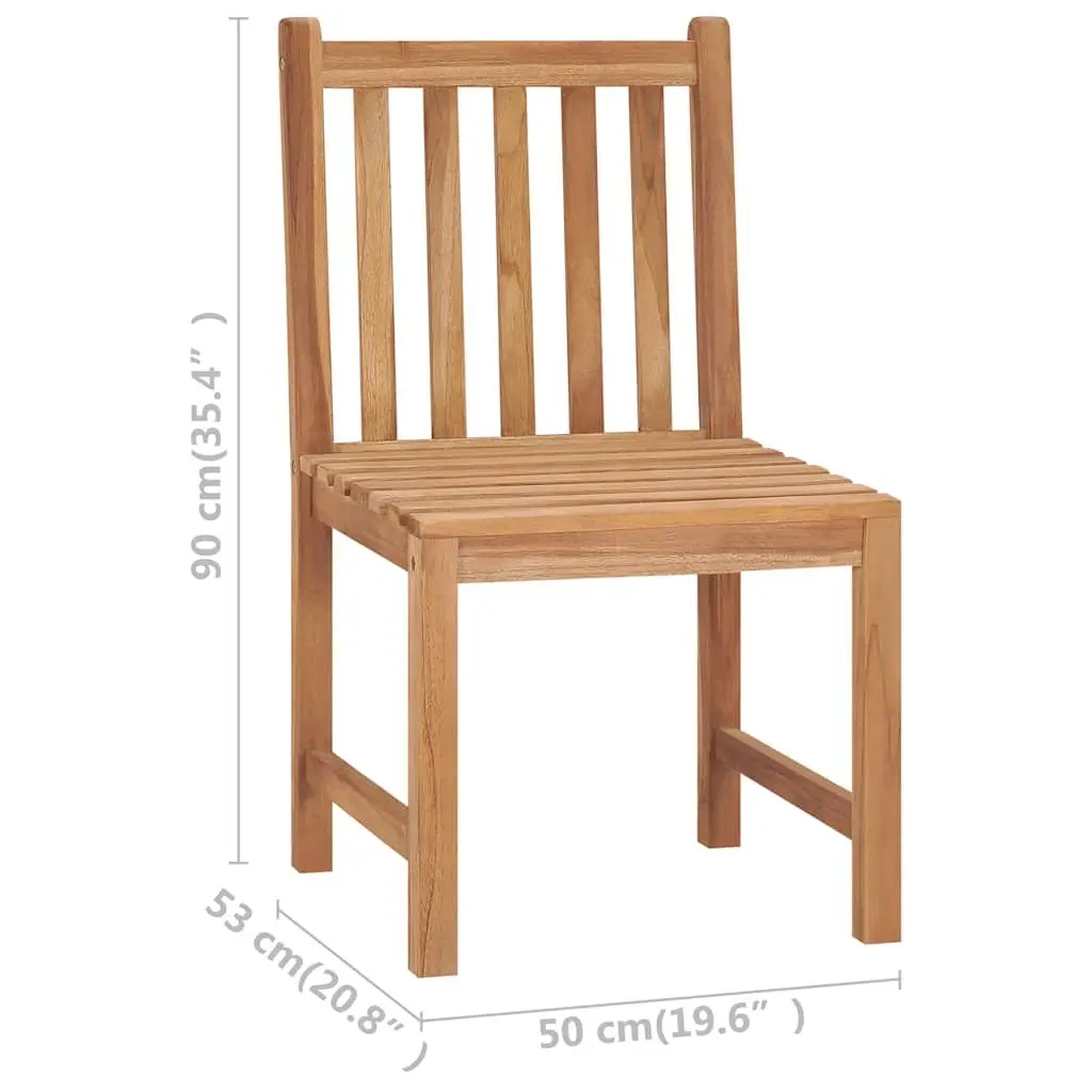 Outdoor Garden Chairs Teak Wood Weather Resistant Set 2 pcs Brown