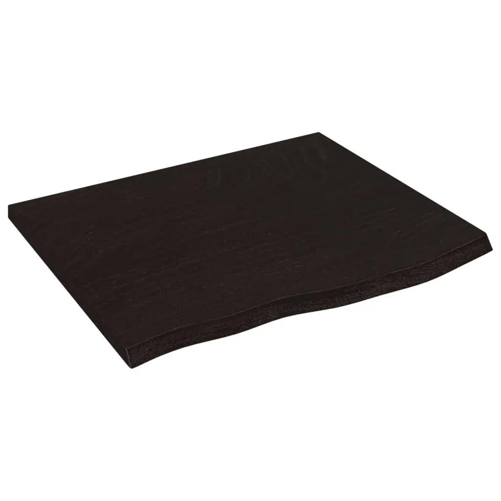 Solid Wood Bathroom Countertop Live Edge Dark Brown 60x50cm
