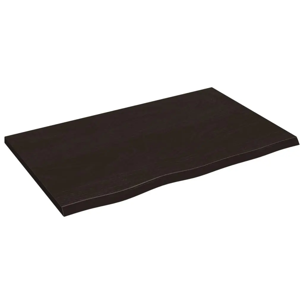 Bathroom Countertop Handmade Solid Oak Wood Dark Brown 80x50cm
